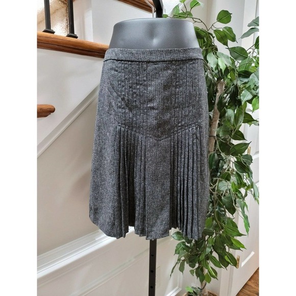 Halogen Women's Gray Polyester & Viscose Knee Length Flare Skirt Size Regular 6 - Picture 9 of 15
